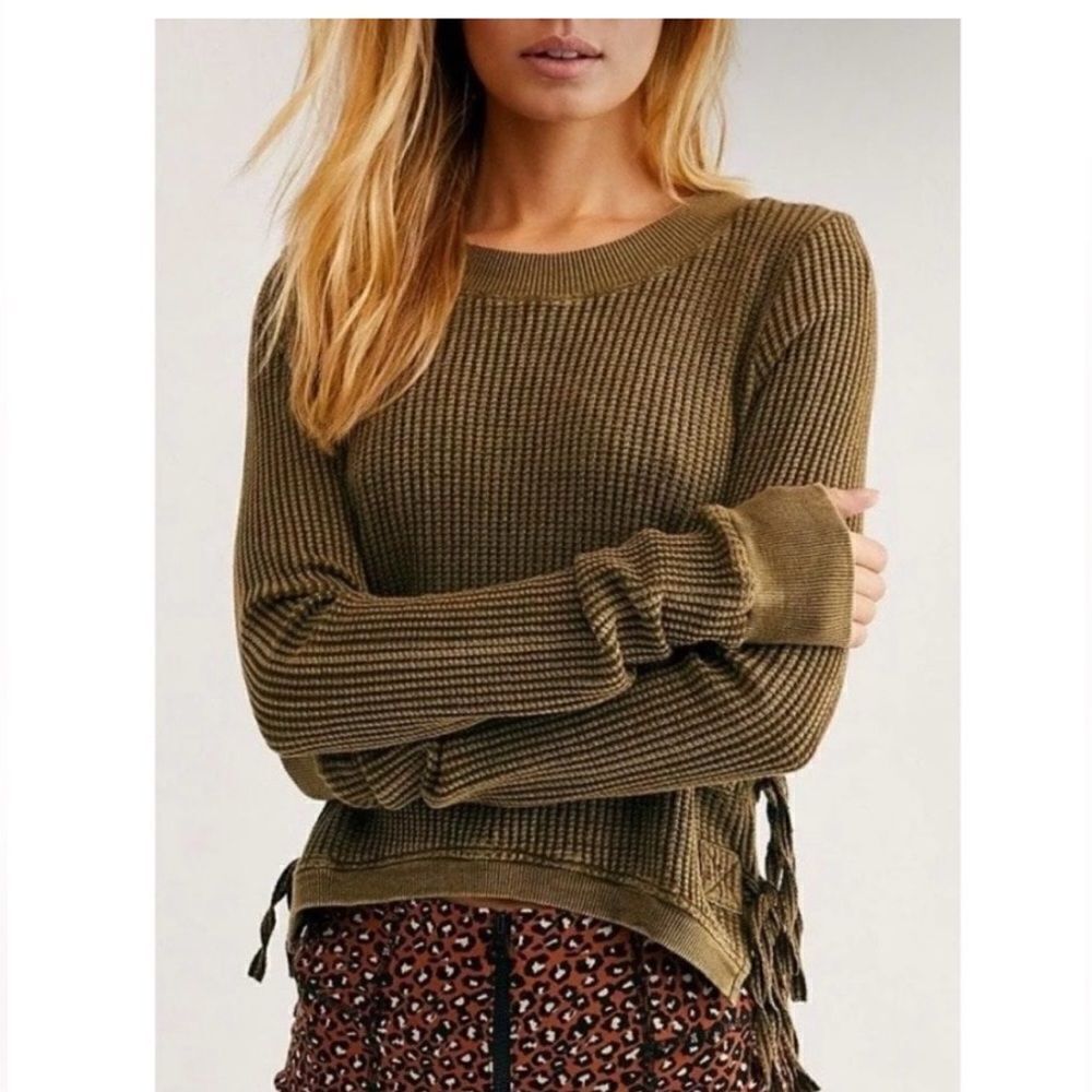Free People One Cropped Interlaken Thermal Top